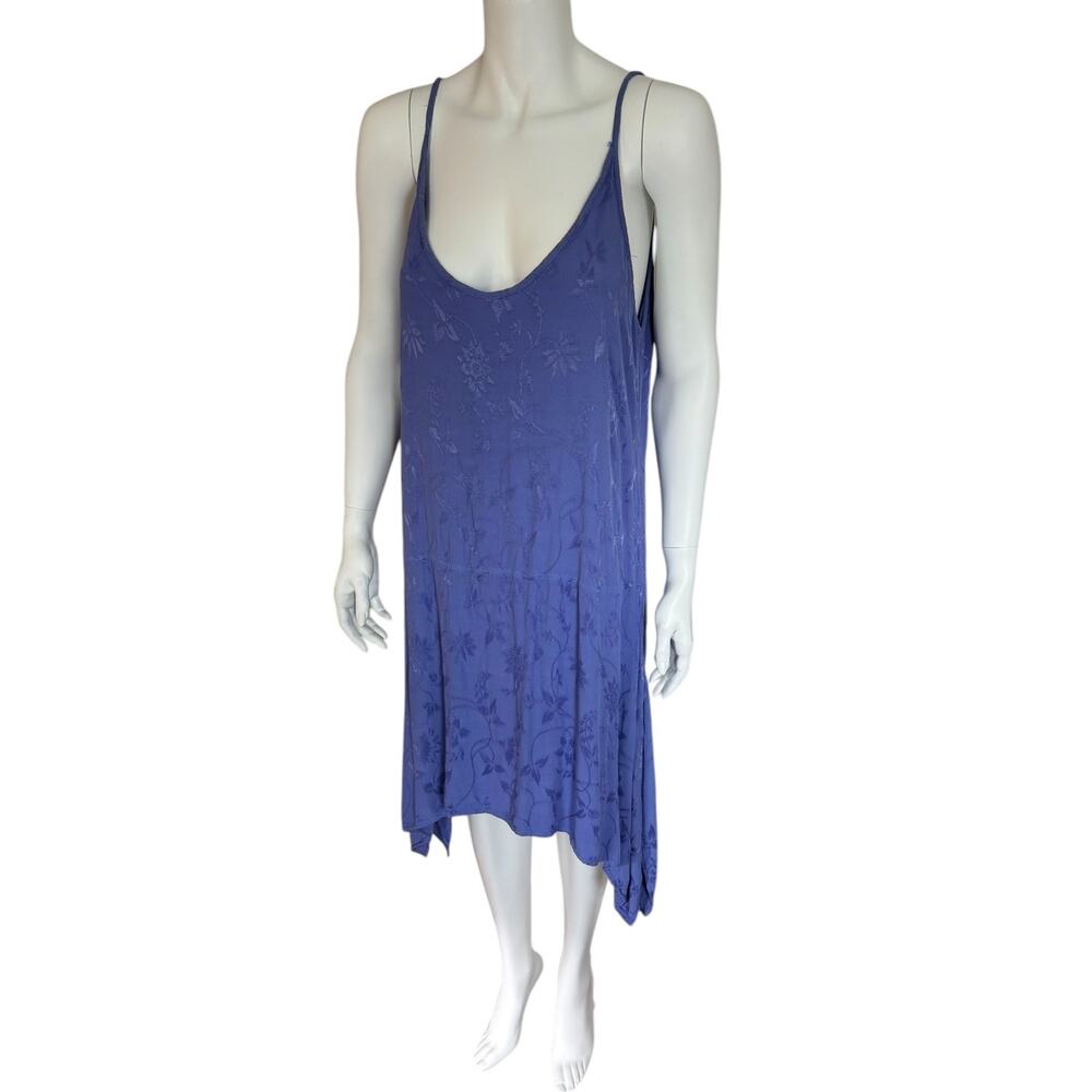 Cut Loose Purple Floral Jacquard Shark Bite Hem Sundress Medium Summer Lagenlook
